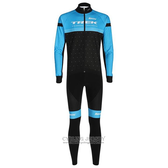 2020 Cycling Jersey Trek Black Blue Long Sleeve And Bib Tight